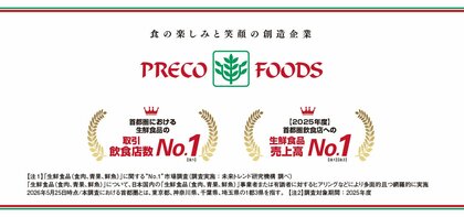 飲食店向け総合食品卸の株式会社プレコフーズ、『首都圏における生鮮食品の取引飲食店数No.１』、『2025年度　首都圏飲食店への生鮮食品売上高No.１』を獲得