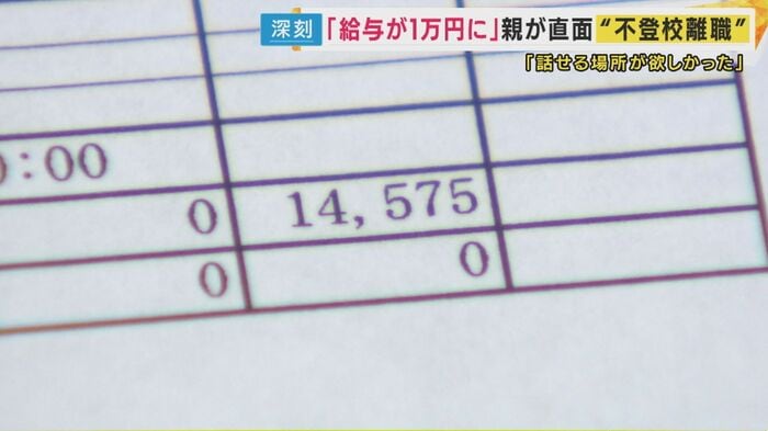 息子が学校へ行けなくなった頃の当時の給与明細