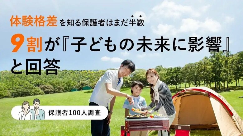 体験格差を知る保護者はまだ半数。9割が『子どもの未来に影響』と回答|保護者100人調査