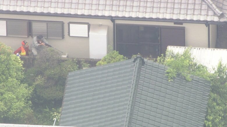 【速報】宇都宮のクマに麻酔銃発射 麻酔の効きを確認中 目撃情報あった住宅街に多数の警察官ら集まり中庭を包囲 栃木|FNNプライムオンライン