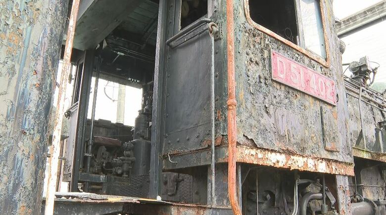老朽化したSLの車両（飯田市）