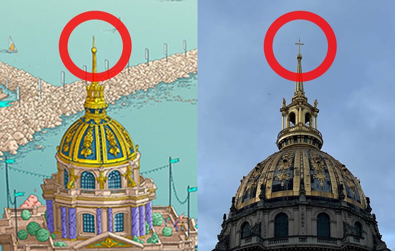 イラストではドームの頂上に十字架がない　©Paris2024