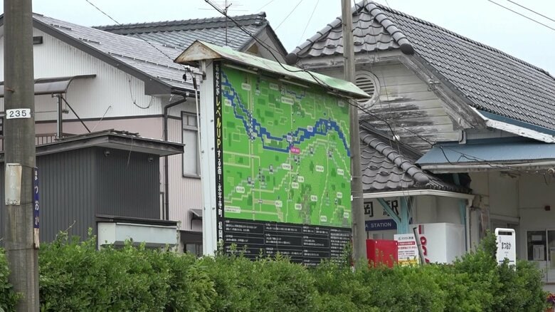 松岡駅近くの案内板