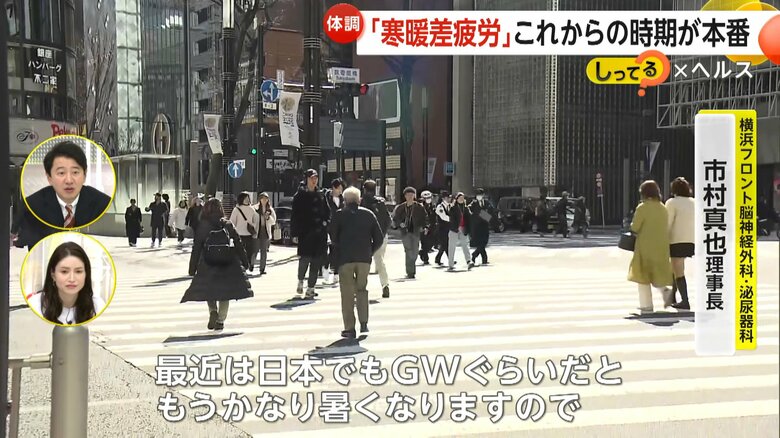 寒暖差疲労のピークについて解説する横浜フロント脳神経外科・泌尿器科の市村理事長