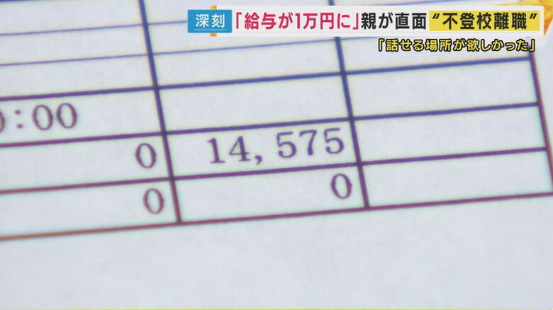 息子が学校へ行けなくなった頃の当時の給与明細