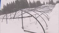 農家「恐らく全損で数百万…」先の大雪で完全に埋もれた農業用ハウス やっと一部の骨組み見えてくるも寒波再来へ
