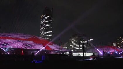 バレンタインデーに合わせてプロジェクションマッピング…サンポート高松のあなぶきアリーナ香川【香川】