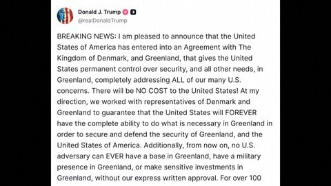 トランプ大統領「アメリカにとって夢がかなった」　グリーンランド安全保障“恒久管理”で合意　北極圏で中国・ロシアけん制強化へ