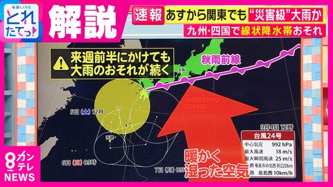 大雨長期化「あと5日は警戒を」　全国的に大雨への警戒が必要　“居座り豪雨”のピークは【気象予報士解説】