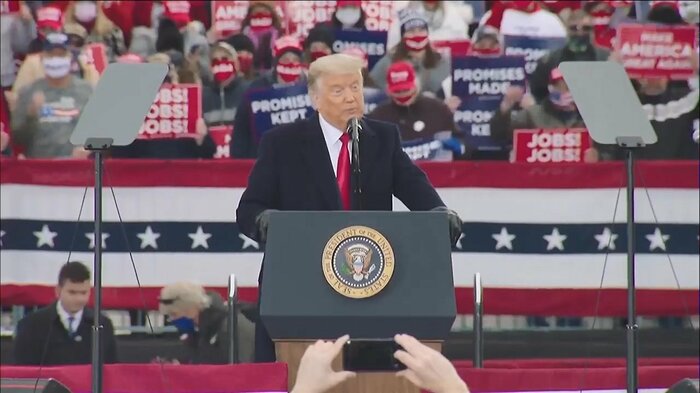 ペンシルベニアで集会を開いた 共和党 トランプ大統領
