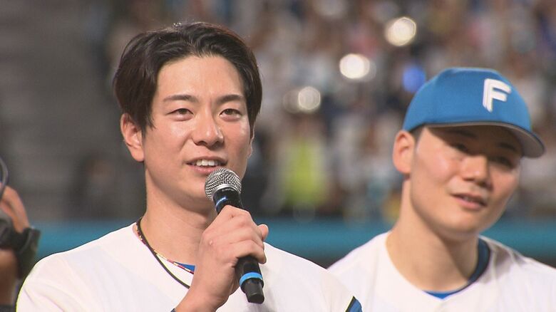 【日本ハム】ホーム最終戦完封負けも、セレモニーで松本剛「最後の最後にはファンの皆様と共に笑えるように」｜FNNプライムオンライン