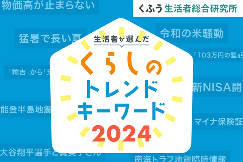 生活者が選んだ「くふう総研 くらしのトレンドキーワード 2024」発表!圧倒的1位は「物価高が止まらない」、店頭から米が消えた「令和の米騒動」も2024年の象徴に