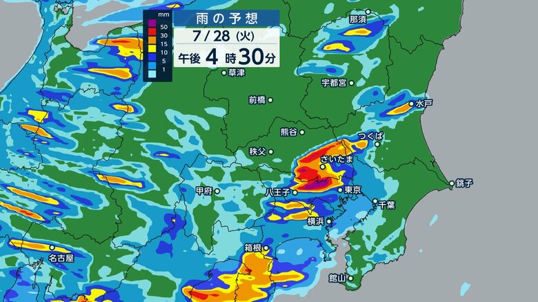 東京も帰宅時間帯にゲリラ雷雨の恐れ　アンダーパスや地下駐車場などの浸水、中小河川氾濫、竜巻や落雷などに警戒｜FNNプライムオンライン