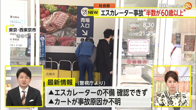 エスカレーター事故が発生したスーパー