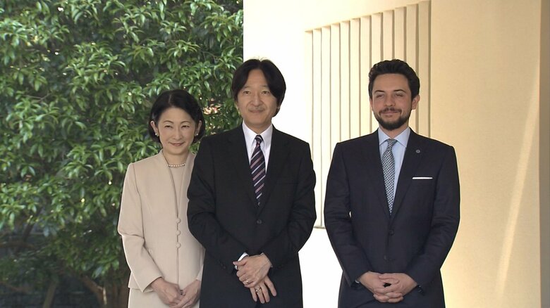 ヨルダンのフセイン皇太子と面会される秋篠宮ご夫妻（2023年4月）