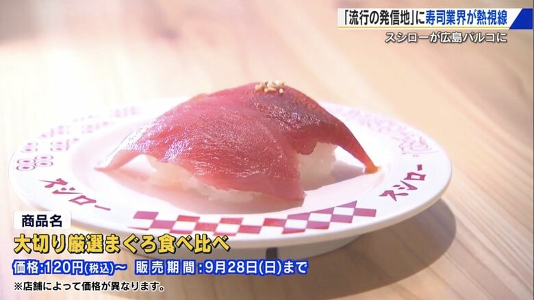 スシローのおすすめ商品「大切り厳選まぐろ食べ比べ」