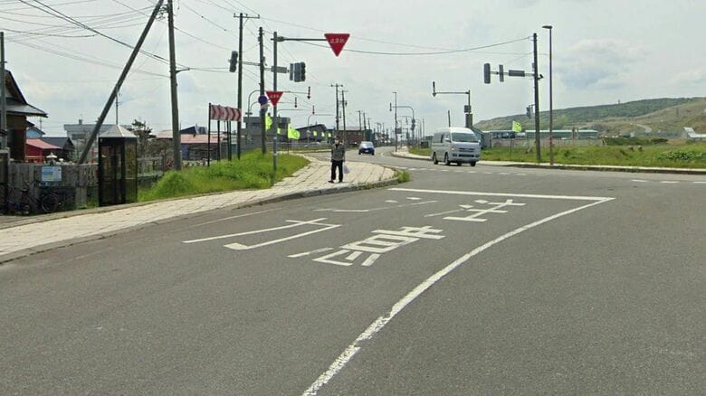 稚内市の道路には「シカ注意」の文字