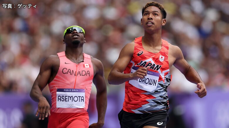 陸上男子100メートル予選　サニブラウン・ハキームの様子