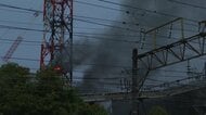 日本製紙八代工場で解体中の煙突から出火　熊本地震で煙突折れる被害　消防車と救急車計11台出動
