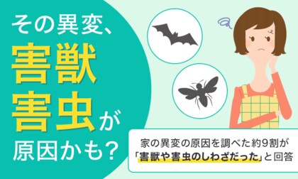 【その異変、害獣・害虫が原因かも?】家の異変の原因を調べた約9割が「害獣や害虫のしわざだった」と回答