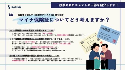 【マイナ保険証についてどう考えますか?―高齢者に優しい医療のデジタル化について】Surfvoteで意見を募集中