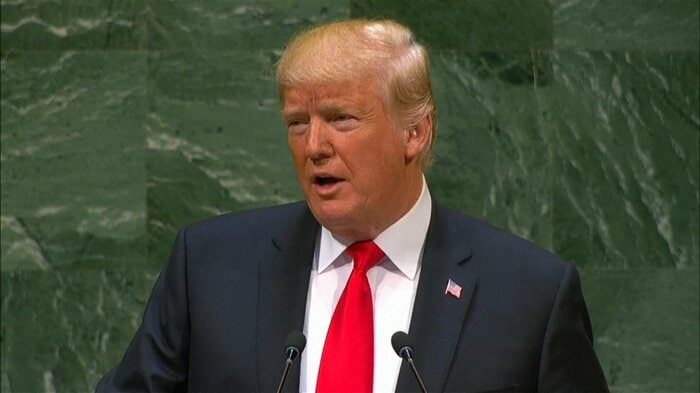 国連総会で演説したトランプ氏(2018年9月25日)