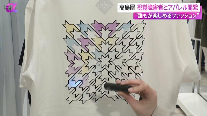 紫外線で色が変化するデザインのTシャツ