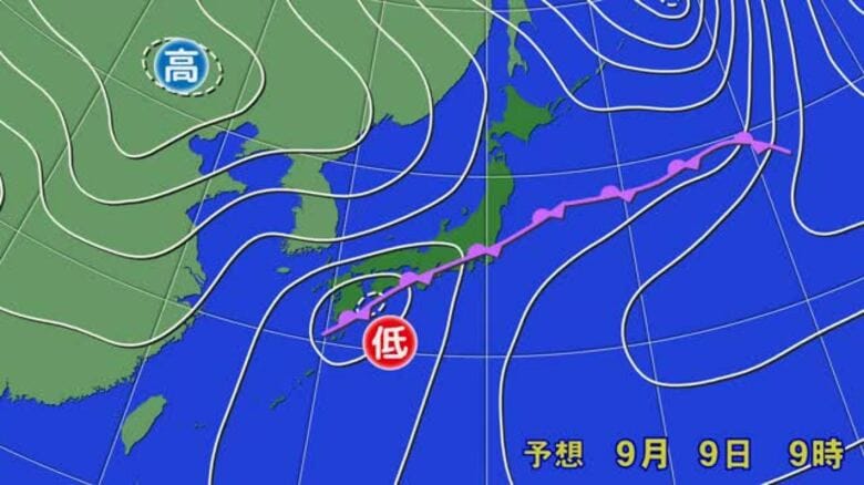 四国沖に秋雨前線停滞し熱帯低気圧北上　８日夜はじめ頃～９日夕方に激しい雨の見込み【愛媛】｜FNNプライムオンライン