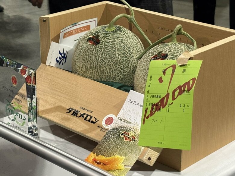 【夕張メロン】初競りで2玉100万円！日照不足で小ぶりも”高値”「本当においしいメロン」農家も太鼓判〈北海道札幌市〉｜FNNプライムオンライン