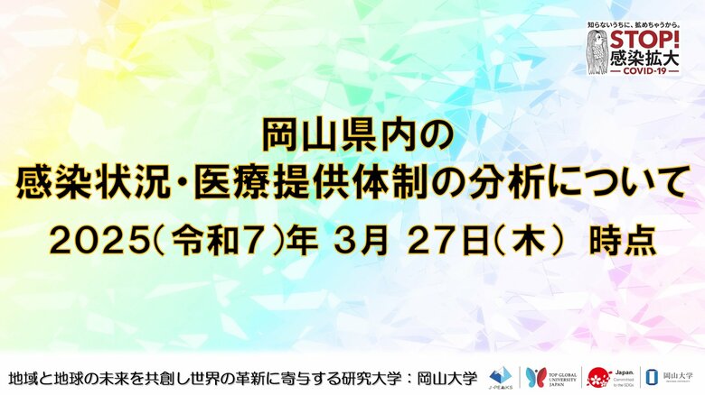【岡山大学】岡山県内の感染状況・医療提供体制の分析について(2025年3月27日現在)