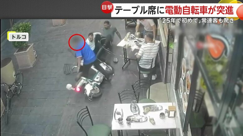 電動自転車が猛スピードで突進してきた瞬間（トルコ南東部のレストラン）⑧