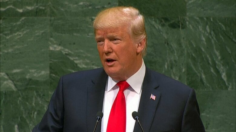国連総会で演説したトランプ氏（2018年9月25日）