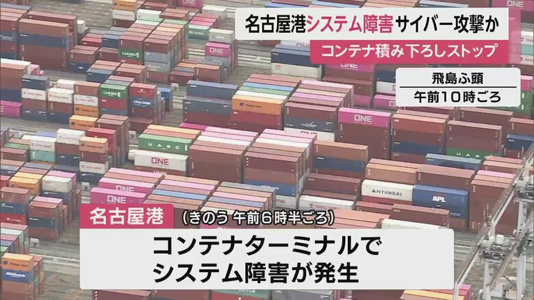コンテナが並ぶ名古屋港
