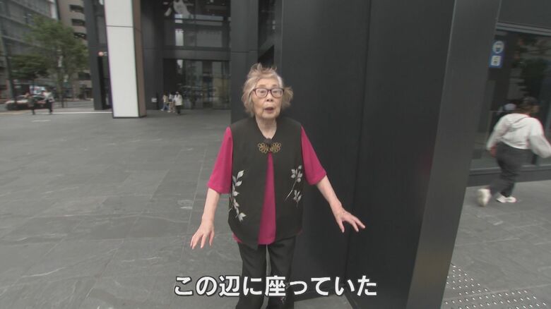 かつての「福岡ビル」跡に立つ野田さん