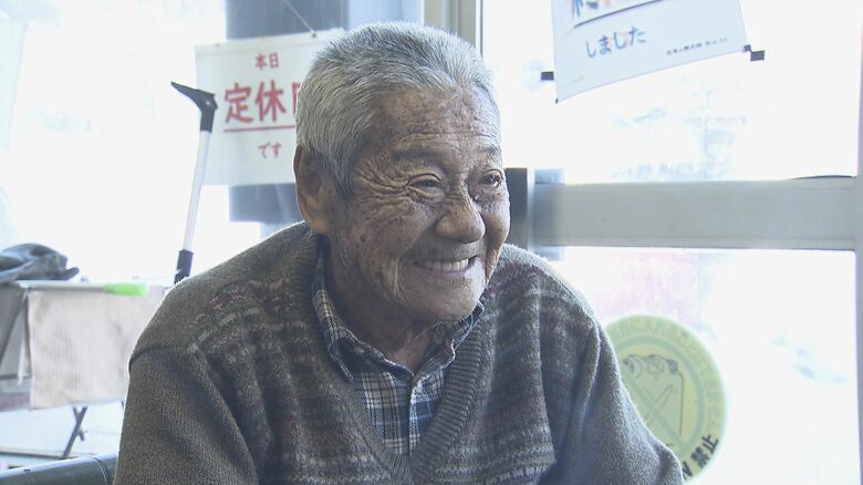 ふらっと立ち寄った福原一郎さん（99）