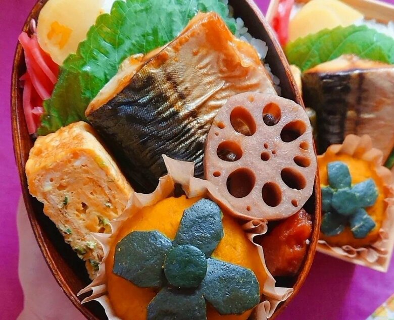 こちらでは柿に注目。実はカボチャサラダでできているという