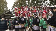 「三吉梵天祭」激しい先陣争いできず 掛け声小さく静かにぼんでん奉納 秋田市