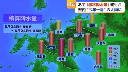 未明から朝にかけ再び大雨へ　佐賀県に線状降水帯予測【佐賀県】