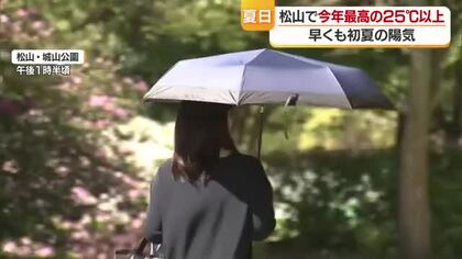 初夏の足音ヒタヒタ…松山など５地点で今シーズン初の「夏日」早めの熱中症対策を【愛媛】
