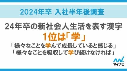 「マイナビ 2024年卒 入社半年後調査」を発表