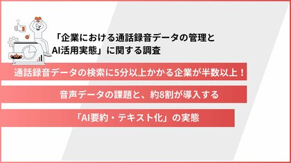 【通話録音データのAI活用実態】顧客との電話対応を録音している企業の約8割が「AI分析」を導入するも「活用格差」が鮮明に、導入が業務効率化に繋がらない理由とは？