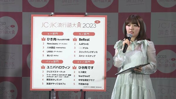 あなたはいくつ知っている？2023年JC・JK流行語大賞発表 「ひき肉」が二冠「不気味の谷」「ヒス構文」も｜FNNプライムオンライン