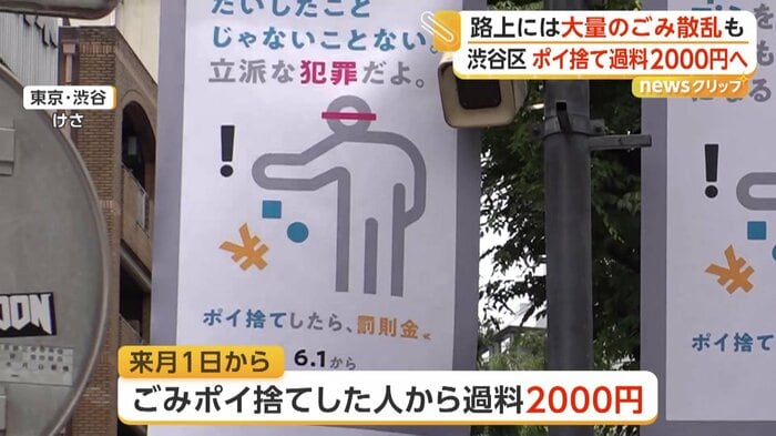 6月1日から改正される条例の罰則金を知らせるポスター