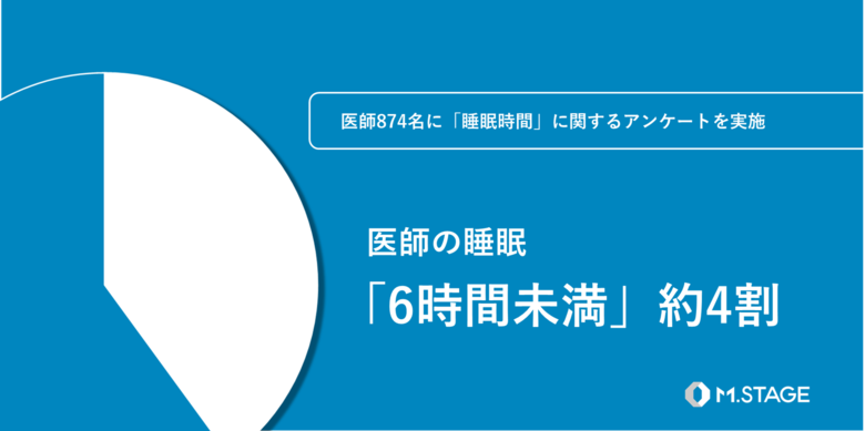 【3月14日は世界睡眠デー・医師874名にアンケートを実施】医師の睡眠時間「6時間未満」約4割