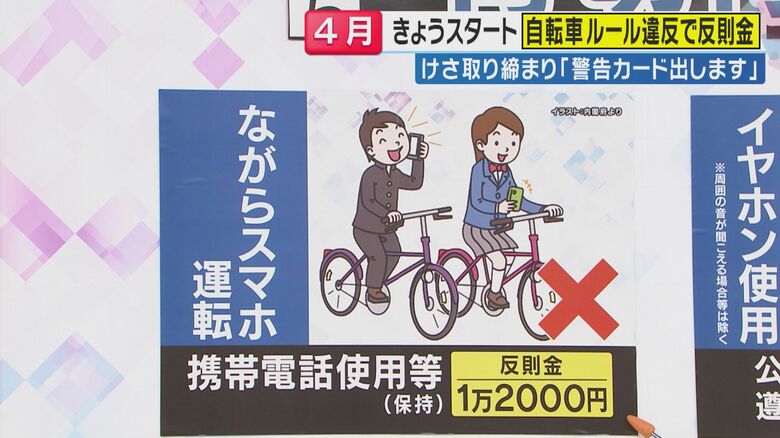 最高額は「ながらスマホ運転・1万2000円」（関西テレビ「旬感LIVE とれたてっ！」より）