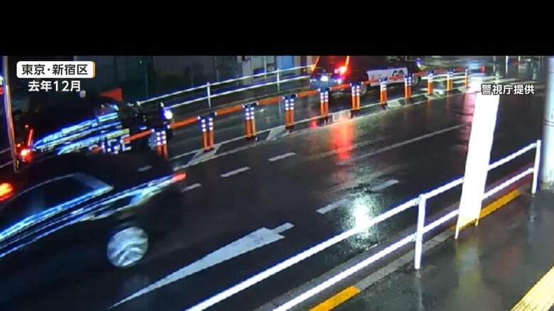 警視庁が公開したニセ覆面パトカーが走る様子（2025年12月）