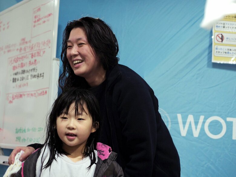 シャワーを利用した人は笑顔に