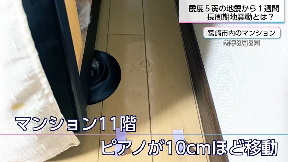 長周期地震動は「実際の震度より揺れたと感じる」700km離れた高層ビルも大きく揺れる　2025年宮崎で駅前のビルが大きくしなる【動画あり】