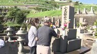 彼岸の入り 鹿児島市の墓地に朝から参拝者