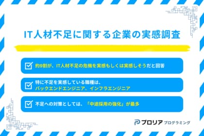 IT人材不足、企業の9割が「実感」!2030年問題を前に、危機感募らせる
